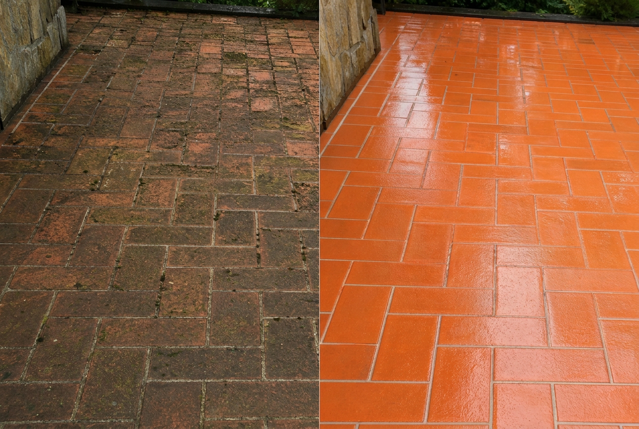 Antes e depois - Terraço em azulejo